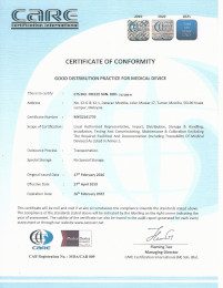 Certificate of Conformity – Good Distribution Practice for Medical Devices (GDPMD)